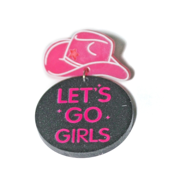 Let's go girls Shania Twain cowgirl hat earrings - Picture 4 of 6
